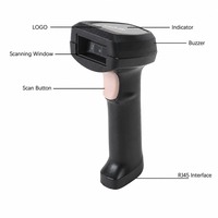 Lecteur de codes-barres USB filaire haute vitesse 1D 2D QR Code ergonomique Plug & Play pour supermarchés, commerce de détail et entrepôts – Modèle pistolet efficace