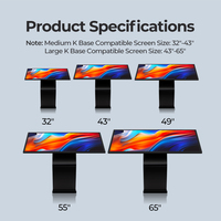 43 49 55 Inch Layar Sentuh Interaktif 4K Tipe K Berdiri di Lantai, Monitor Basis K dengan Android WiFi, Kios Periklanan
