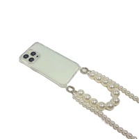 Étui de protection antichoc et étanche en PC avec chaîne de perles de luxe et sangle bandoulière, finition UV, pour iPhone 17 Pro Max, 16, 14, 13, 12 Mini, 11, 15 Plus