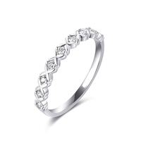 Chine gros VVS D couleur ronde Moissanite éternité Banque Ring925 argent Sterling plaqué rhodium femmes beaux bijoux de fiançailles
