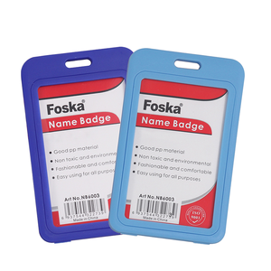 Porte-badge vertical en plastique Foska Office PP, porte-carte de visite, porte-carte d'identité pour les employés, le bureau, l'usine - Product Image 1
