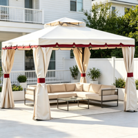 Pergola de jardin en tissu imperméable à double toit ventilé, structure en aluminium thermolaqué, moderne, pour cour et balcon, 3x3m, idéale pour les événements