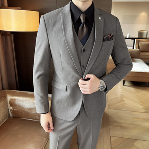 Erkek tek göğüslü saten yaka Suit siyah şal düğün Jacket ceket pantolon yemeği balo <span class=keywords><strong>3</strong></span>-Piece boyutu XL - Product Image 6
