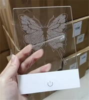 广告牌信息显示订单灯发光二极管空白3D亚克力RGB夜灯桌带支架装饰照明