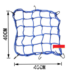 40*40cm accessoires de moto tenant le réservoir de carburant bagages maille bande élastique noir <span class=keywords><strong>rouge</strong></span> vélo 6 crochets voiture style moto <span class=keywords><strong>filet</strong></span> à bagages - Product Image 2