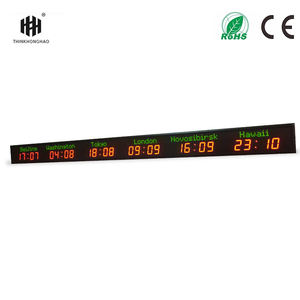 Personalizzazione 6 fuso orario parete Led orologio città fuso orario Display LED digitale mondo orologio Timer con funzione di telecomando - Product Image 3
