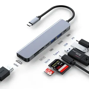 Аксессуары для компьютера 7 в 1 USB-концентратор Type-C на USB-3,0 4K HD MI SD TF кард-ридер расширитель для ноутбука планшета
