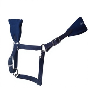 Cabestro Ajustable de Nailon para Caballo, Negro y Azul a Rayas, con Hebillas y Anillas de Acero Inoxidable, para Entrenamiento, Equipo Ecuestre - Product Image 5