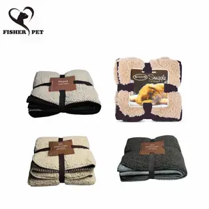 High Quality Soft And Fluffy Pet Blanket Warm Comfortable Faux Suede Sherpa Custom Logo Waterproof Dog Blanket For Dogs Cat