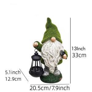 Artesanía <span class=keywords><strong>de</strong></span> resina <span class=keywords><strong>de</strong></span> Gnomo con energía Solar, adorno navideño para patio exterior, paisaje, <span class=keywords><strong>estatua</strong></span> flocada enana, diseño transfronterizo - Product Image 4