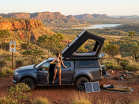 Tente de toit RedRock OverLand 600D Oxford Wedge, ensemble complet avec échelle et matelas, pour 1-2 personnes, SUV 4x4, camping, overland, quatre saisons