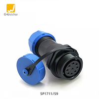 Connecteur d'alimentation étanche IP68 SP17 mâle/femelle 10A, 2/3/4/5/7/9 broches, prise industrielle, connexions de câbles, plaqué or