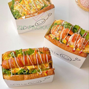 Benutzer definiertes Logo Pommes Frites Fast-Food-Verpackung Take Away <span class=keywords><strong>Box</strong></span> Einweg zum Mitnehmen Mittagessen <span class=keywords><strong>Burger</strong></span> Fry Chicken <span class=keywords><strong>Box</strong></span> Papier Lebensmittel behälter - Product Image 2