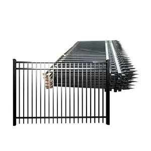 SRX 2024 1.8M 2.4M现代设计钢板廉价安全门围栏防水铁艺花园围栏