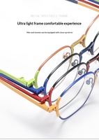 Monture de lunettes tendance rétro bicolore, légère et confortable, avec détails métalliques originaux