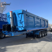Semi-remorque benne basculante 60 tonnes 3 essieux robuste avec système de basculement hydraulique, essieux Fuwa 13 tonnes, ressorts à lames WABCO JOST, OEM