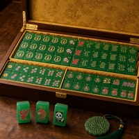 Set Mahjong Akrilik Premium Kustom Amerika 160 Ubin Ubin Mah Jongg Berukir untuk Malam Permainan Keluarga & Permainan Klub