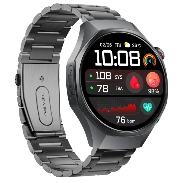 OEM SOS Multi Language APP Remote Care Sleep Analysis Ucos System Full Screen Touch GE400 4G Call ECG Smart Wrist Watch