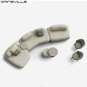 Sofà modulare minimalista di origine di fabbrica sofà creativo semplice di design per appartamento Villa <span class=keywords><strong>divano</strong></span> curvo in tessuto per il tempo libero - Product Image 2
