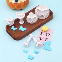Lot de 3 moules à gâteau rectangulaires grand format, motif papillon en relief, design créatif, protection de l'environnement, outils de pâtisserie jetables