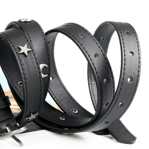 Cinturón <span class=keywords><strong>de</strong></span> Vestir <span class=keywords><strong>de</strong></span> Cuero Negro Vintage para Hombre y Mujer, Estilo Explosión <span class=keywords><strong>de</strong></span> Little Red Book, Decoración <span class=keywords><strong>de</strong></span> <span class=keywords><strong>Estrella</strong></span> <span class=keywords><strong>de</strong></span> Moda, Uso Diario, Material <span class=keywords><strong>de</strong></span> PU, Hebilla <span class=keywords><strong>de</strong></span> Aleación - Product Image 4