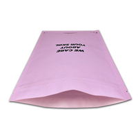Pochette refermable à trois côtés, imprimée sur mesure, écologique, résistante à l'humidité, sachet rose pour l'emballage de kits de maquillage cosmétique