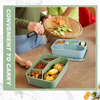 Boîte à bento multifonction moderne pour enfants en silicone de qualité alimentaire écologique, grande capacité, chauffable, étanche, hermétique, sans BPA