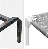 Vente en gros de lits pour animaux de compagnie en tissu à double couche avec cadre en fer rectangulaire moderne, durables, antidérapants, imperméables et ventilés
