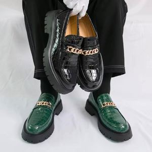 Zapatos de Cuero Formales de Negocios para Hombre, Estilo 2025, Talla Grande, Suela Gruesa, Aumentan la Estatura, Sin Cordones - Product Image 1