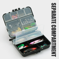 Kit Boîte de Pêche Leurres et Accessoires avec Leurre Durs, Leurres Souples en Plastique, Hameçons, Têtes Plombées, Plombs, Émerillons et Anneaux Brisés pour Black-Bass, Truite et Brochet