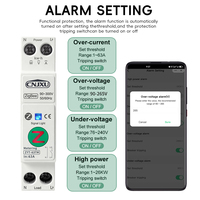Disjoncteur intelligent Tuya Zigbee Wifi 63A 1P avec compteur d'énergie Kwh, surveillance, minuterie, relais et protection contre les surtensions/surintensités