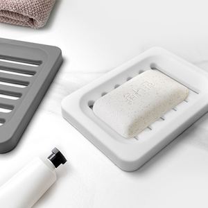 Anti-Slip Silicone <b>Soap</b> Dish Tray Sink Drainer for Bathroom and Kitchen Convenient Drainage <b>Soap</b> <b>Holder</b> - Product Image 5