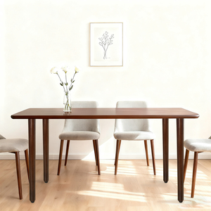 Pieds <span class=keywords><strong>de</strong></span> table ronds en bois <span class=keywords><strong>de</strong></span> noyer foncé <span class=keywords><strong>de</strong></span> 28,3 pouces (72 cm), assemblage facile, pieds <span class=keywords><strong>de</strong></span> table/bureau ronds en bois massif <span class=keywords><strong>de</strong></span> caoutchouc - Product Image 5