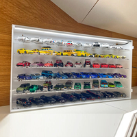1/64 vitrine de voiture moulée sous pression avec lumière LED boîte de vitrine acrylique pour Hot Wheels Mini GT Tomica modèles de voitures affichage de collection