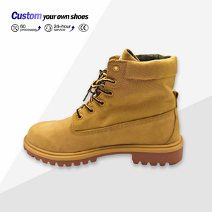 Stivali Casual da uomo classici gialli alti impermeabili antiscivolo e con suola spessa resistente all'usura per abbigliamento Outdoor autunno/inverno - Product Image 1