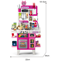 104 pièces Jouets de cuisine en plastique pour maison de poupée, avec fonctions de pulvérisation, musique et lumière, pour jeu d'imitation préscolaire pour enfants, ensemble de jeu d'imitation