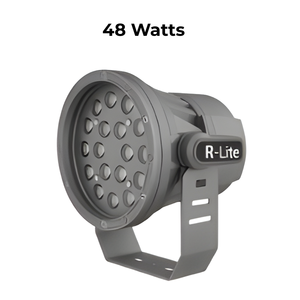 The 48W compact flood <b>light</b> provides strong and consistent illumination for larger architectural <b>surfaces</b> and landscapes. - Product Image 1
