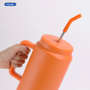 Mug isotherme en acier inoxydable de 1500 ml avec poignée, grande capacité, anti-fuite, avec paille et couvercle - Product Image 3