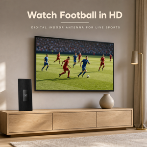 <span class=keywords><strong>Antenne</strong></span> TV numérique intérieure 4K avec amplificateur de signal 28dBi pour réception de télévision locale HD, montage mural, sur poteau ou au sol - Product Image 3