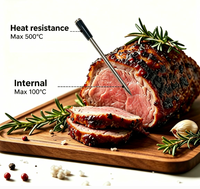 Thermomètre à viande sans fil, étanche IP68, sonde en bambou, long manche, écologique, pour fumeurs, rôtissoires, cuisines, barbecues, fours