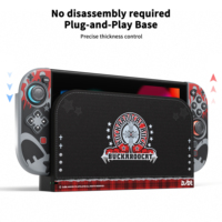 Étui de protection BJBT Rockabilly Cat pour Nintendo Switch 2 OLED, coque rigide en PC avec remplacement de la coque des Joycon en silicone