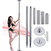 Scène de pole dance portable et légère avec poteau détachable, plateforme de danse compacte pour la pratique du pole dance à domicile