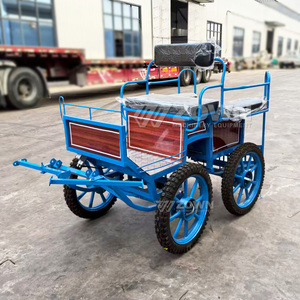 Carreta de Caballos Retro de Alta Calidad para Maratón/Carroza de Caballos de Estilo Moderno con 4 Ruedas, Mini Carreta con Frenos Hidráulicos y Capacidad para 4-6 Personas - Product Image 1