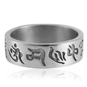 European American Style <b>Titanium</b> Steel <b>Ring</b> Letter Pattern Women's Punk Jewelry Gift 21063 - Product Image 1