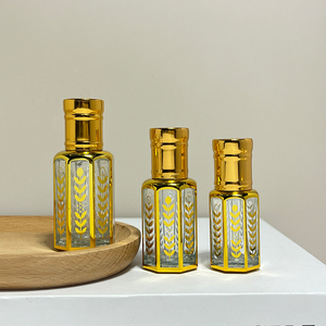 Commercio all'ingrosso vuoto fantasia 3ML 6ML 12ML oro Attar Arabian Oud ottagonale cristallo di vetro rotolo di profumo su bottiglie di olio di bottiglia <span class=keywords><strong>con</strong></span> <span class=keywords><strong>bastoncini</strong></span> - Product Image 3