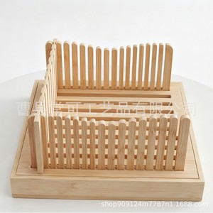 เครื่องหั่นขนมปังไม้ไผ่ชางเค่ทรงสี่เหลี่ยม 32x27x14 ซม. ปรับได้ สำหรับอุปกรณ์ทำขนมในครัว - Product Image 2