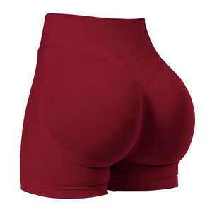 Venta caliente personalizado sin costuras Scrunch Butt Push Up Peach Running Yoga Fitness SportsWomen Training Shorts - Product Image 2