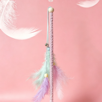 Jouet interactif anti-morsure pour chat, baguette d'exercice colorée avec plumes et clochette, pour chats d'intérieur et chatons, anti-ennui quotidien