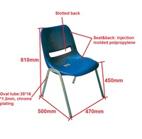 Bon marché Mobilier de bibliothèque empilable Chaise de lecture pour étudiants en plastique pour la maison et le bureau d'occasion