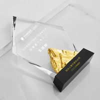 Trofeo de Cristal Creativo y Deslumbrante, Hecho a Medida, Grabado con Láser, Impreso con UV, Premio para Reunión Anual de Empresa China, Diseño de Pico de Montaña